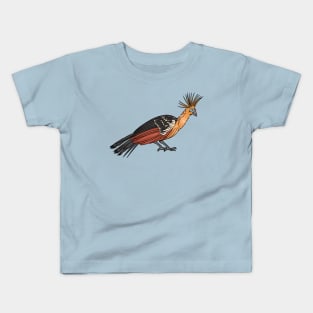 Hoatzin bird cartoon illustration. Kids T-Shirt